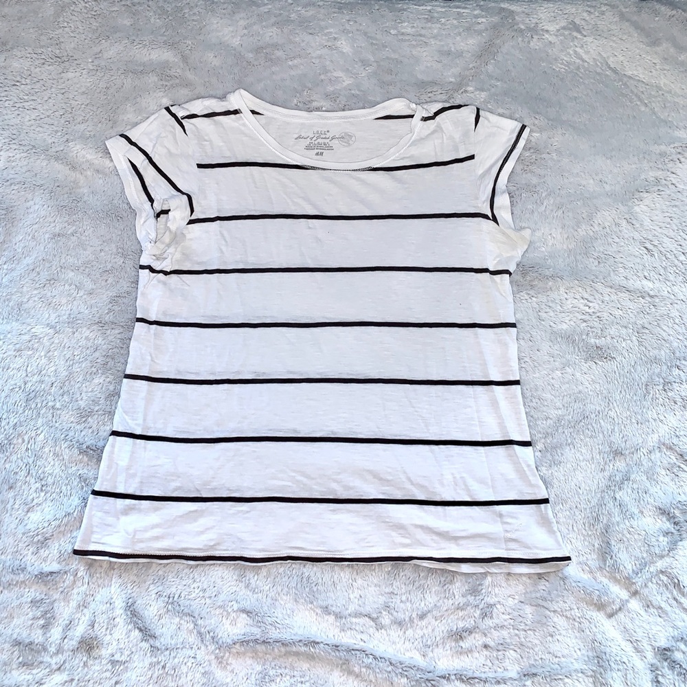 H&M Black & White Striped Tee